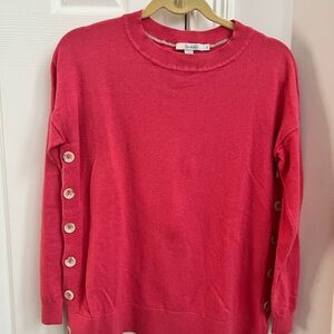 Boden wool blend size M gently used crew neck sweater w/functional side buttons